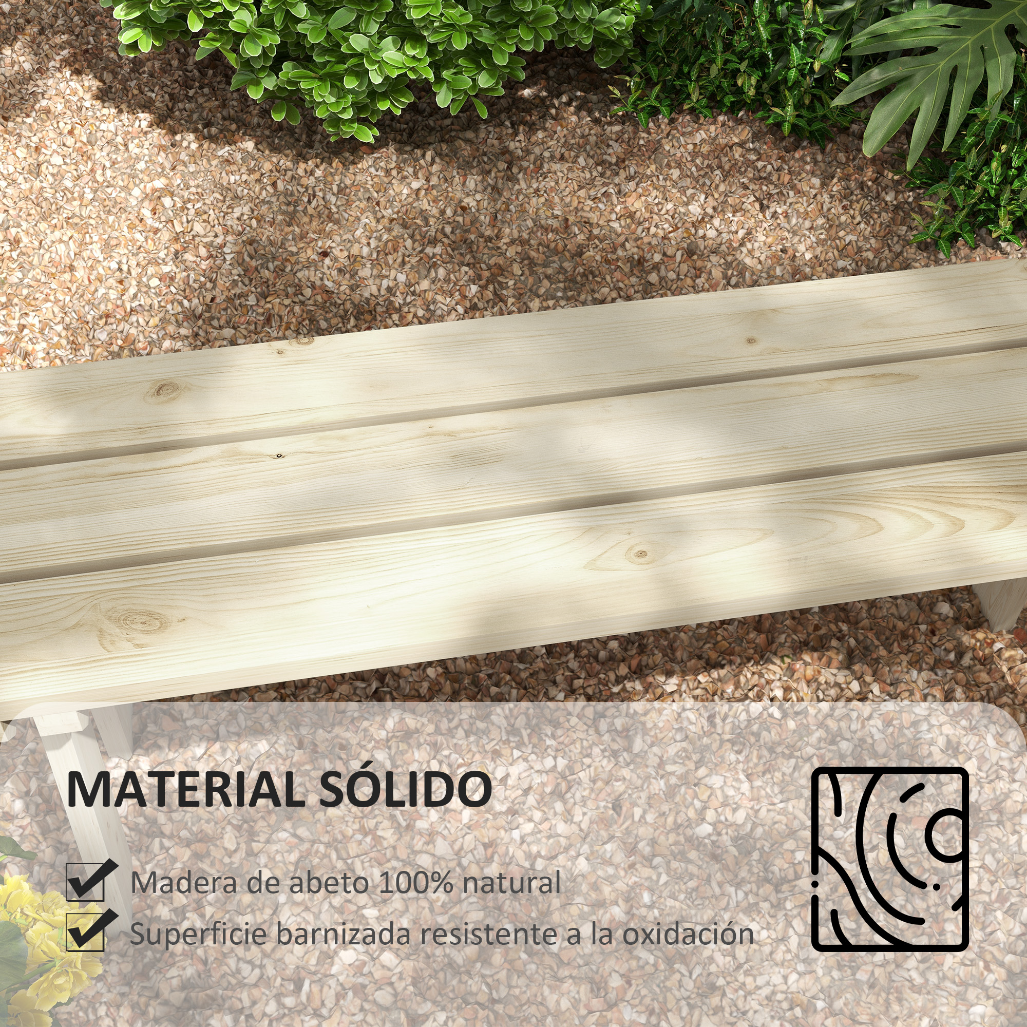 Banco de jardim Outsunny em madeira natural