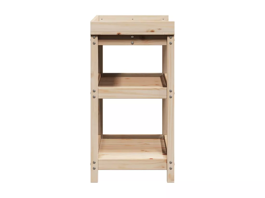 Table de rempotage et étagères 82,5x45x86,5 cm bois massif pin