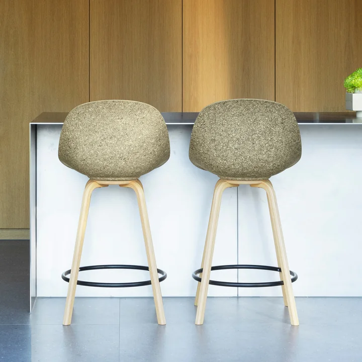 Normann Copenhagen - Mat Barstuhl 75 cm, hemp / schwarz