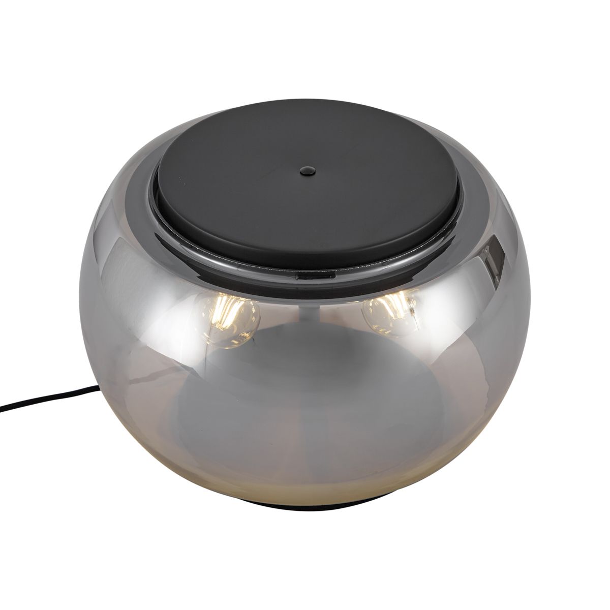 Design tafellamp zwart met smoke glas 3-lichts - Bino