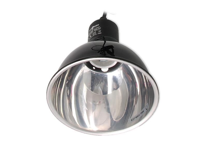Repti Planet Reflektorlampe Dome Lamp 14 cm, 75 W Doppellampe mit Keramiksockel und angeschlossenem Reflektor und Belüftungsöffnungen