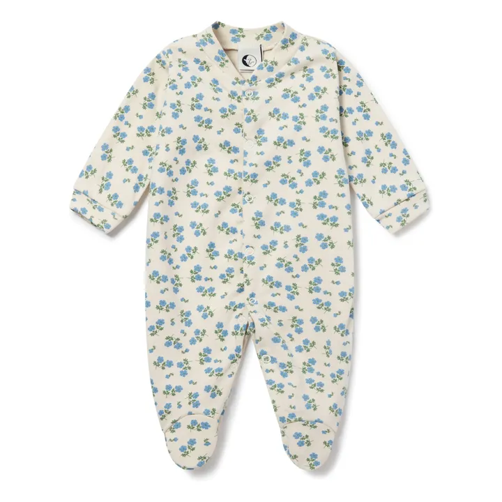 Sleepy Doe Pyjama avec Pieds Fleurs Coton Bio | Crème