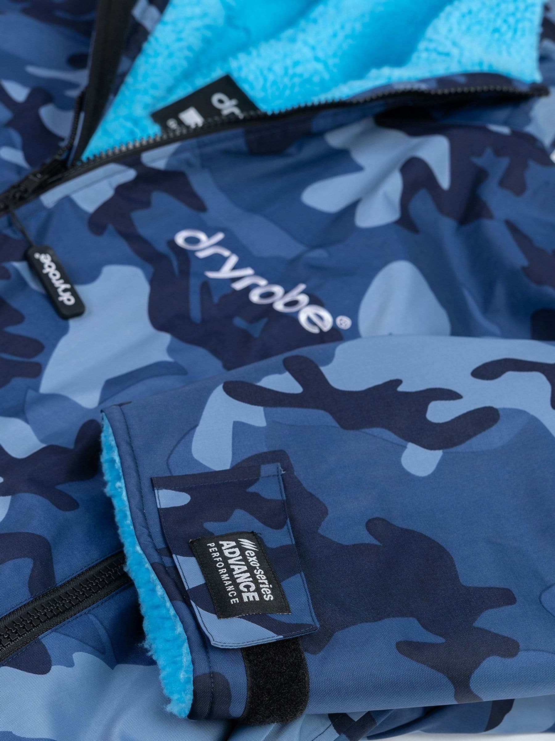 Blauwe Camo - dryrobe Advance Adult Long Sleeve Changing Coats
