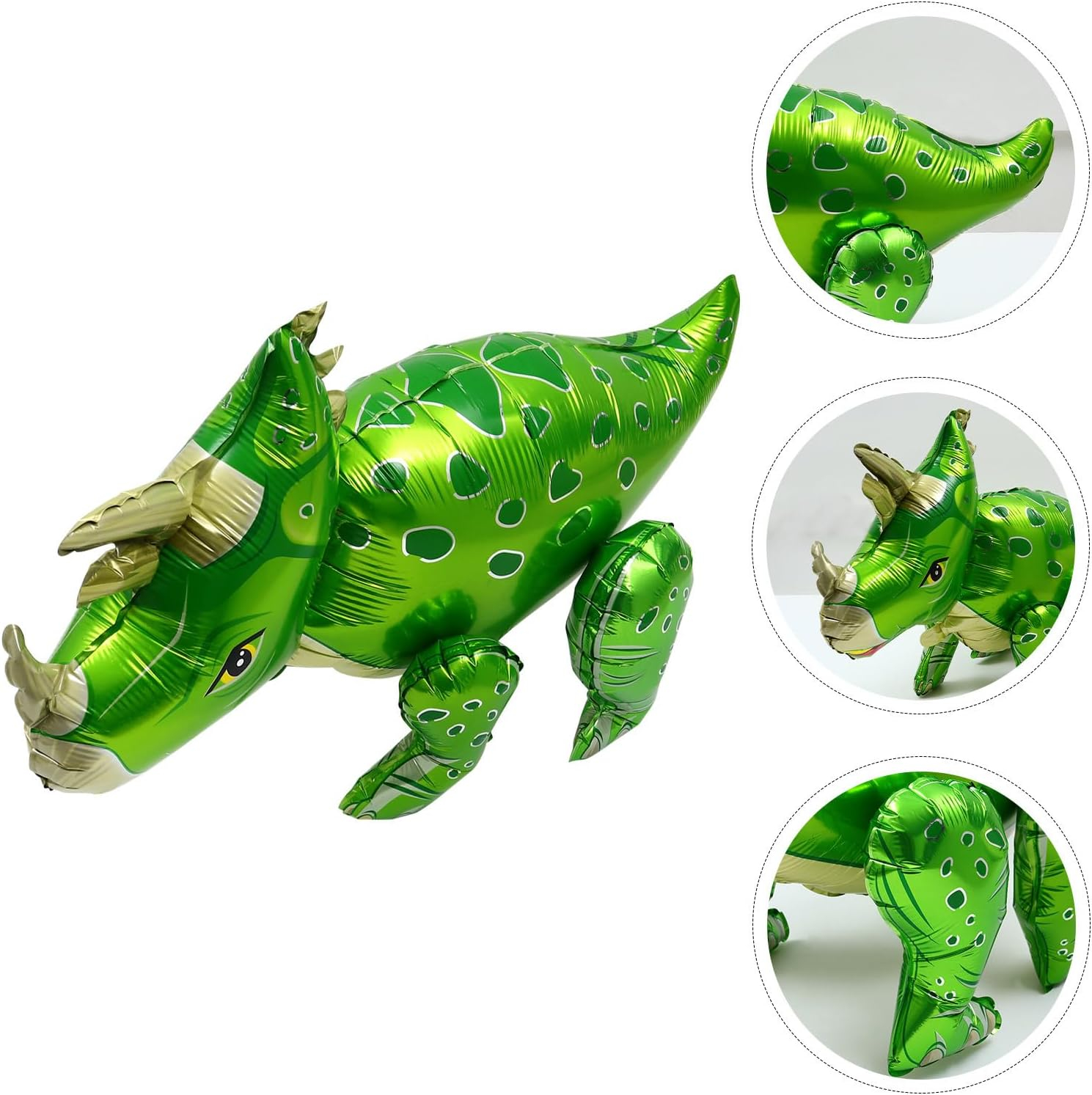 (90x55cm) Dinosaurier Kinder Folien Ballon Geburtstags Party Deko Triceratops Luftballon - Grün