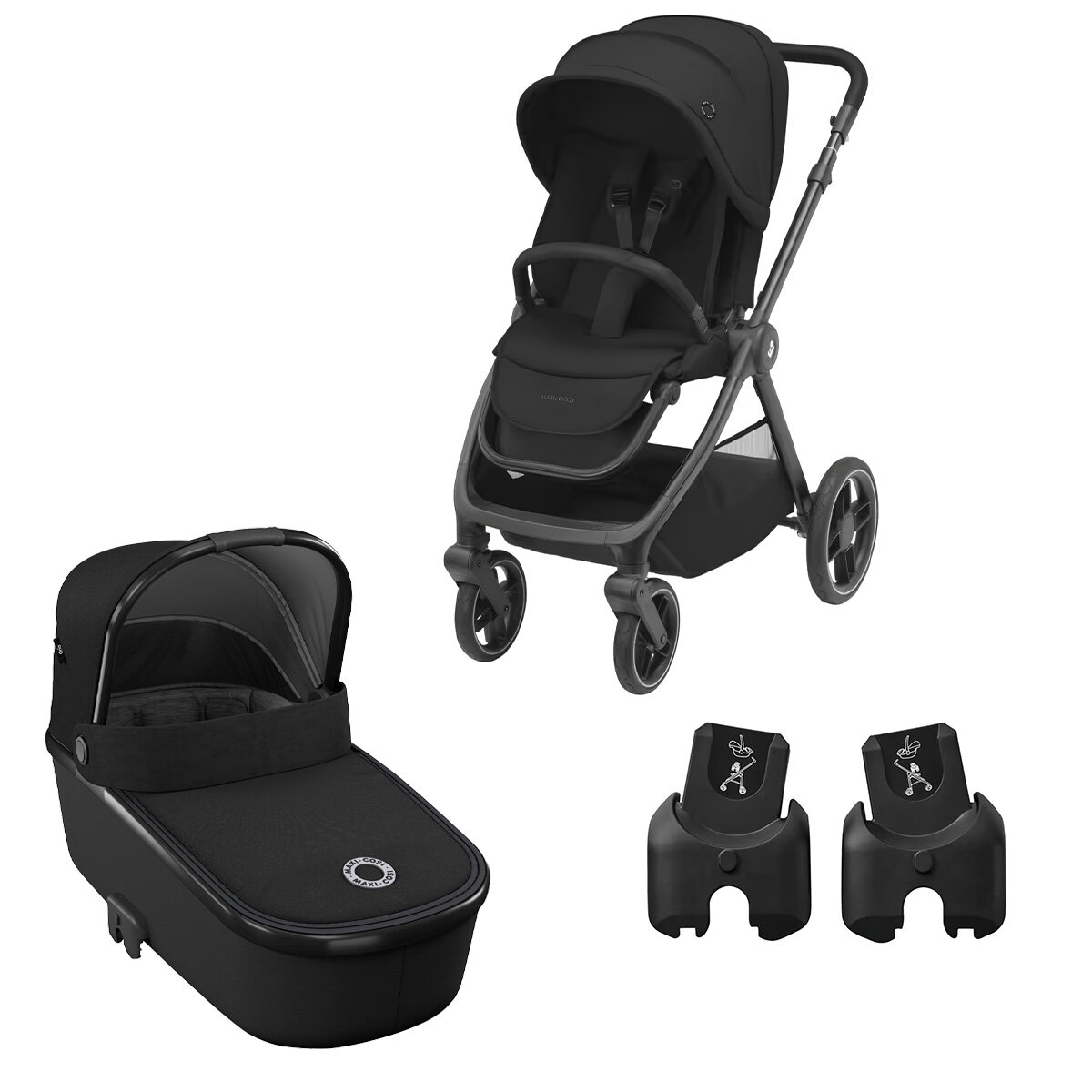 Maxi-Cosi Maxi Cosi Oxford Kinderwagen Essential Black Bundle inkl. Kinderwagenaufsatz Oria und Adapter