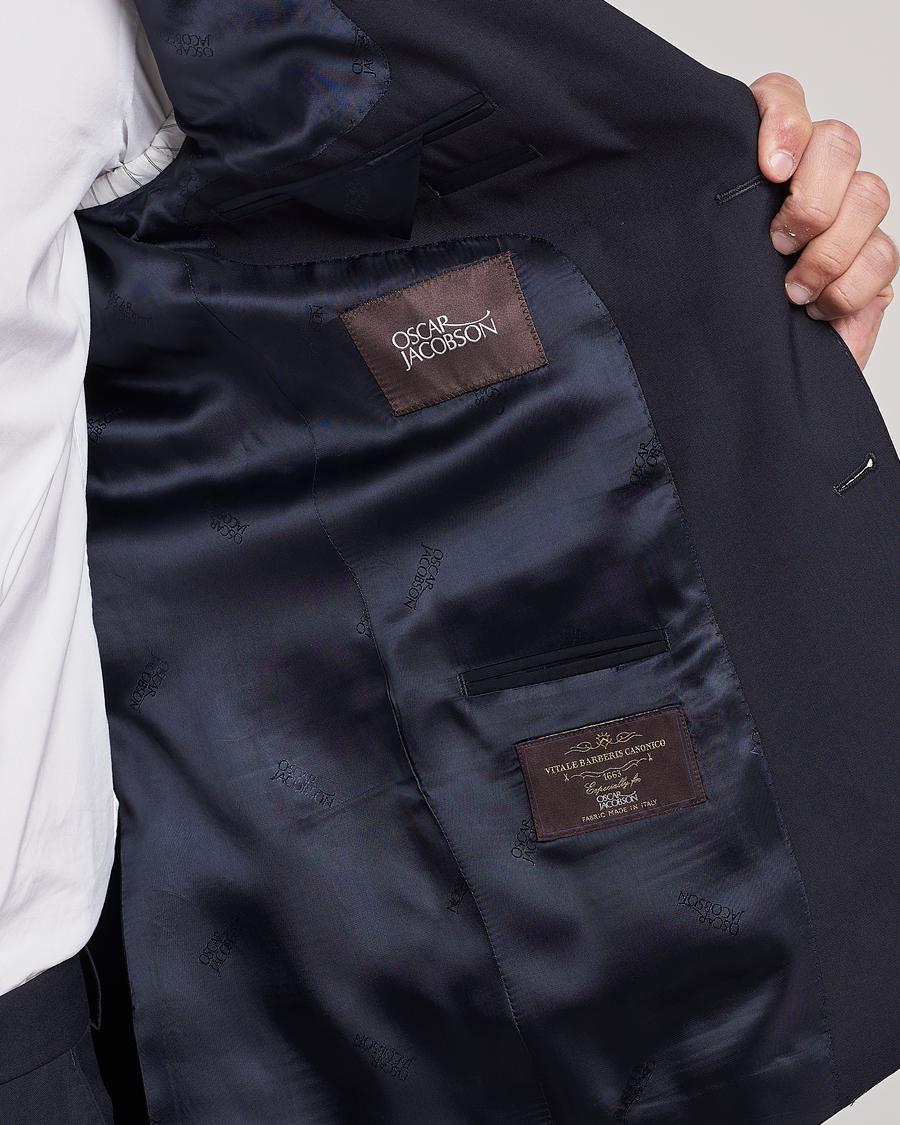 Oscar Jacobson Edmund Wool Blazer Navy