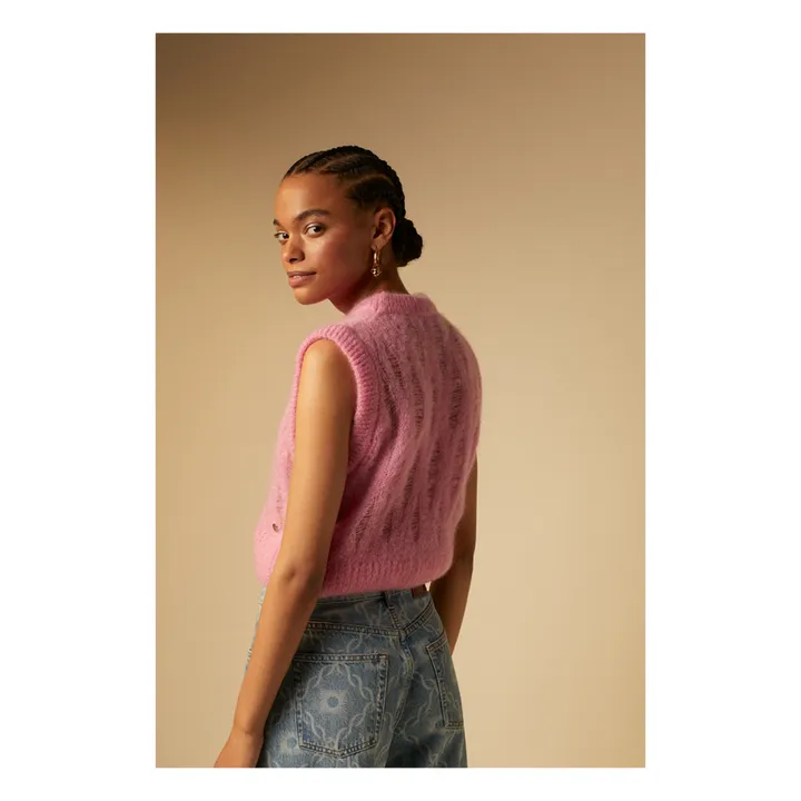Tressé Pull Sans Manches Mariza Kid Mohair | Rose