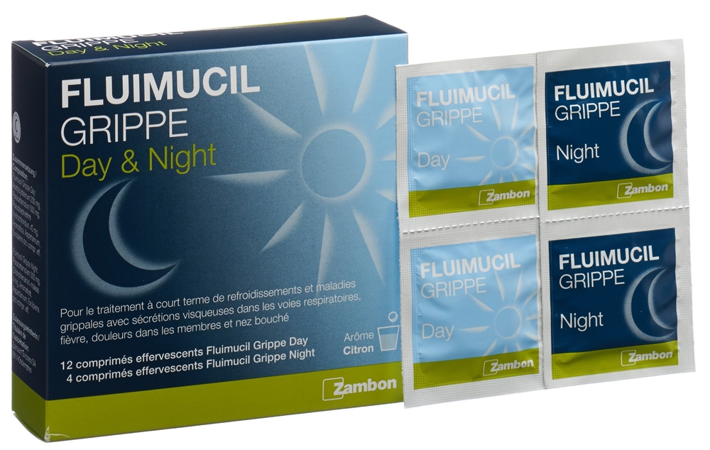 FLUIMUCIL Grippe Day Night Brausetabl Btl 16 Stk