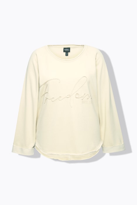 Sweatshirt, Stickerei, Rundhals, Langarm, Rollkanten