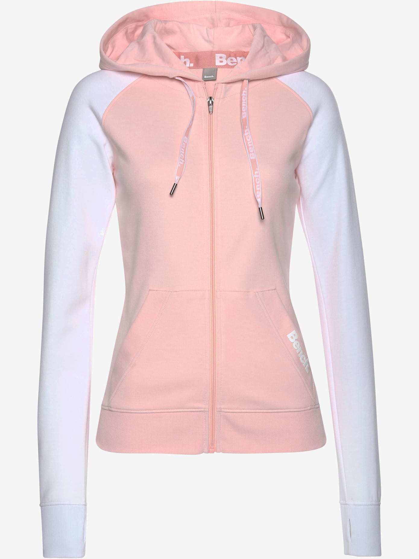Veste à capuche veste sweat bicolore à glissière