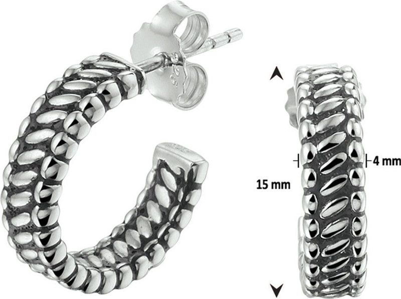 TFT - Stekeroorringen - Zilver Geoxideerd - 15 mm - Glanzend