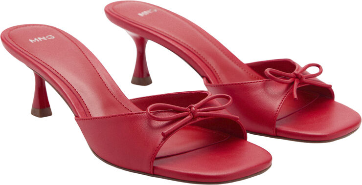 MANGO Slingback heeled sandal with bow Red