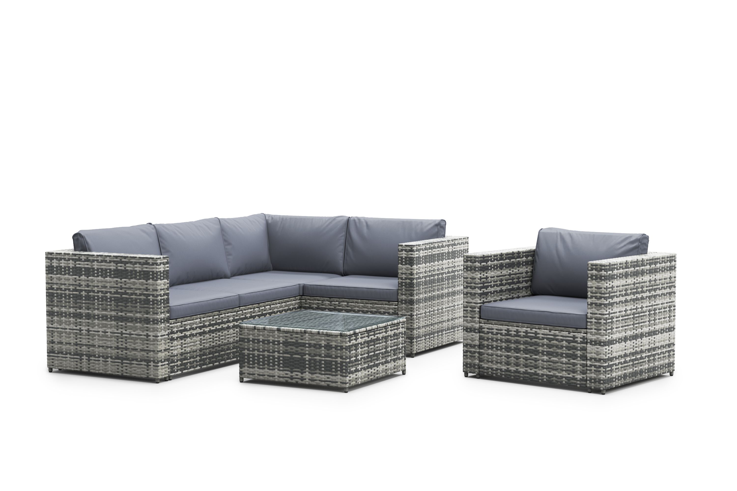 Rattanlounge SAMUI grau/anthrazit