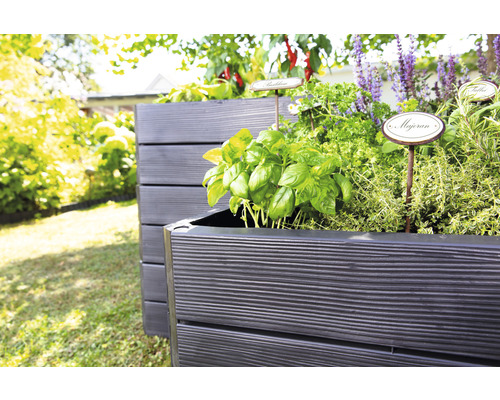 Klassieke verhoogde tuinbak GARANTIA ERGO Quadro S 50 incl. Flora waterbesparend systeem 60 x 60 x 50 cm hout