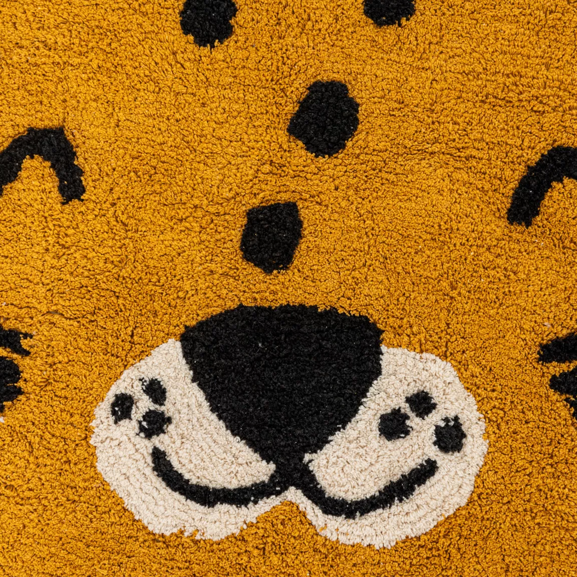 Tapis antidérapant enfant coton (90 cm) Léopard Orange