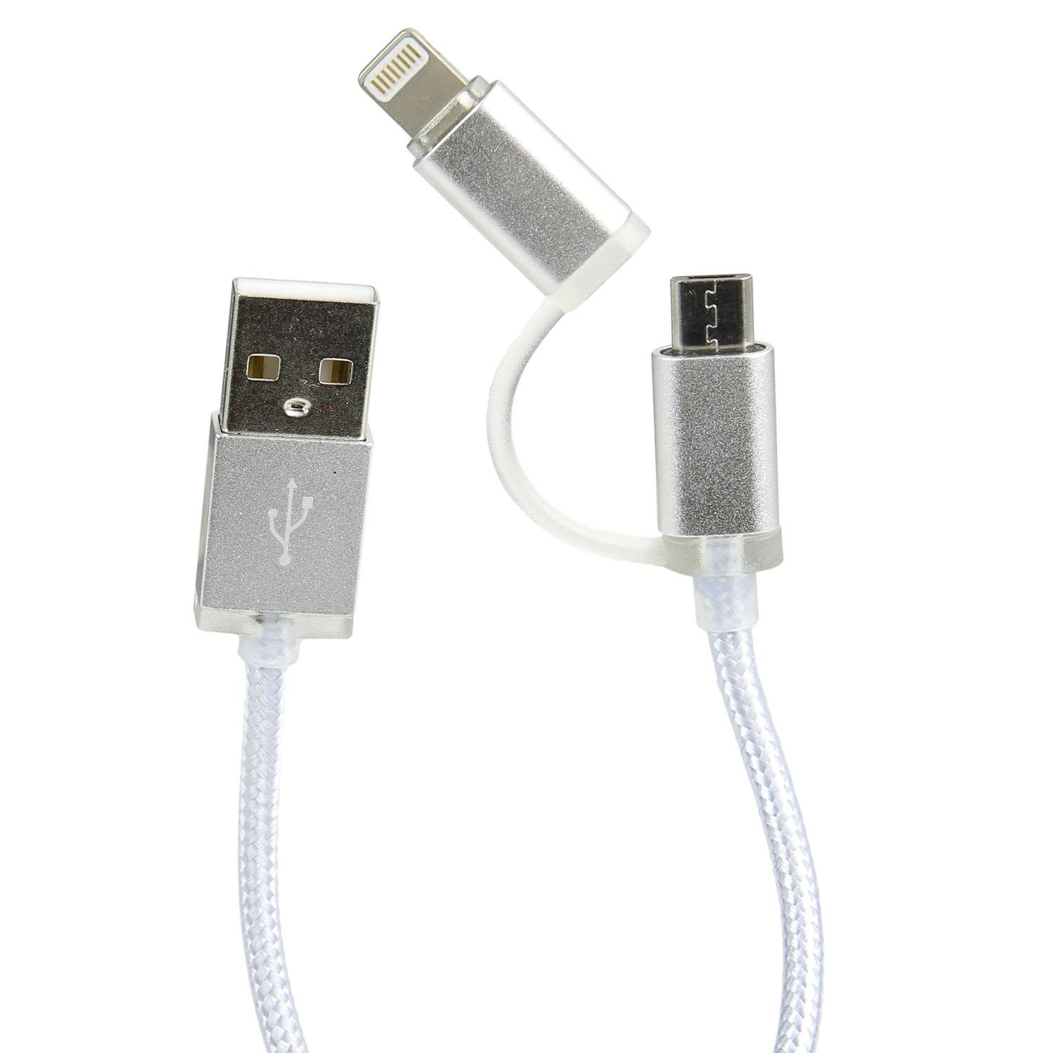 CABLE TRESSE 2 EN 1 MICRO USB TYPE C