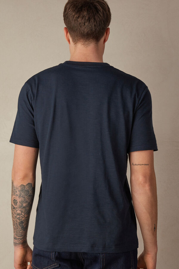 Camiseta de algodão mesclado