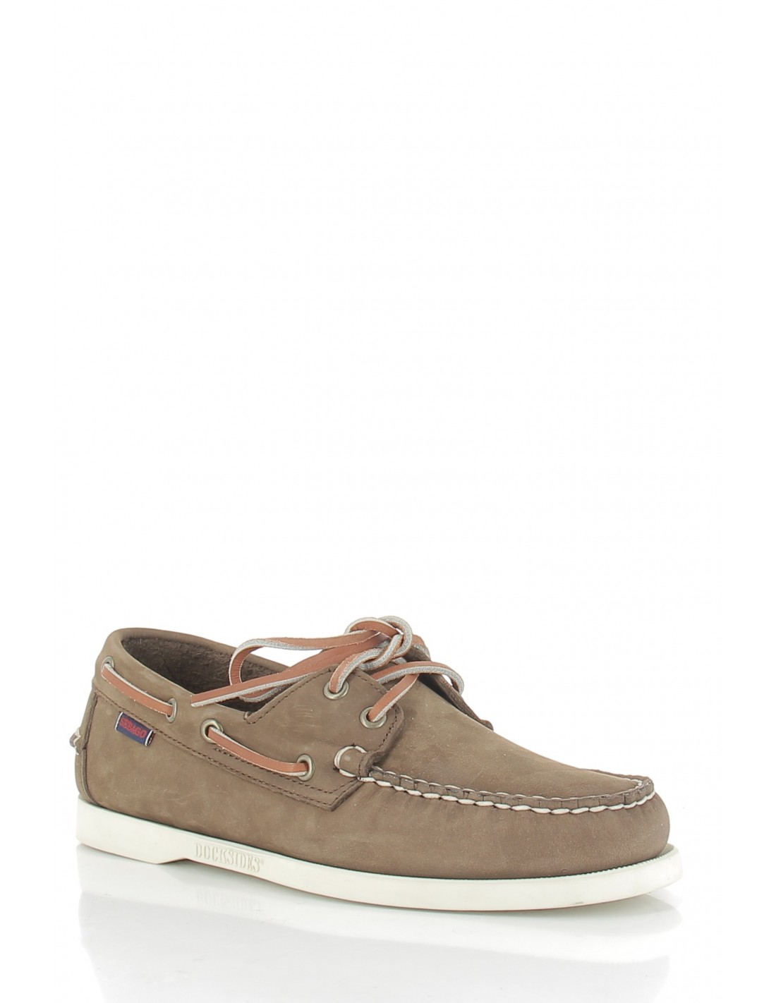 sebago Mocassins bateaux homme docksides portland nubuck  marron