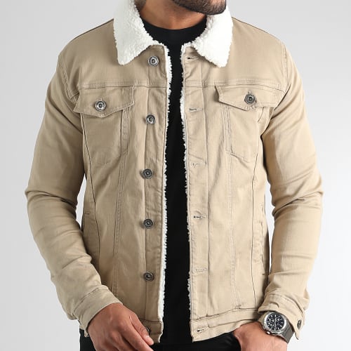 Veste Jean Interieur Mouton 1880 Denim Beige