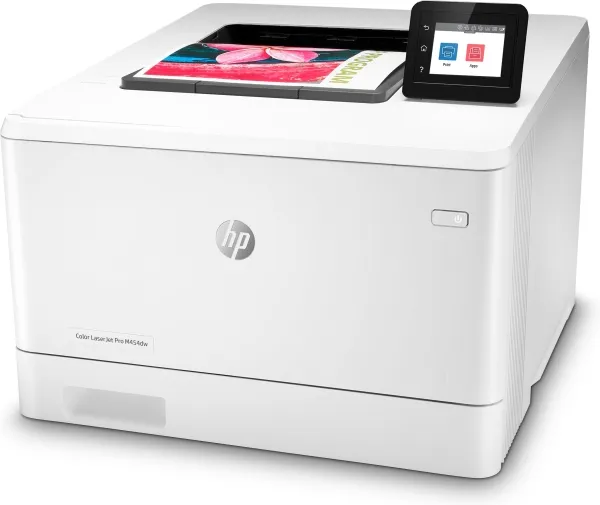HP Color LaserJet Pro M454dw - Printer - farve - Duplex - laser - A4/Legal - 38.400 x 600 dpi - op til 27 spm (mono) / op til 27 spm (farve) - kapacitet: 300 ark - USB 2.0, Gigabit LAN, Wi-Fi(n), USB vært