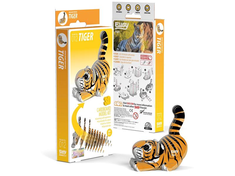 Eugy Bastelset 3D Tiger Einzigartige und nachhaltige Mini-Tierfigur