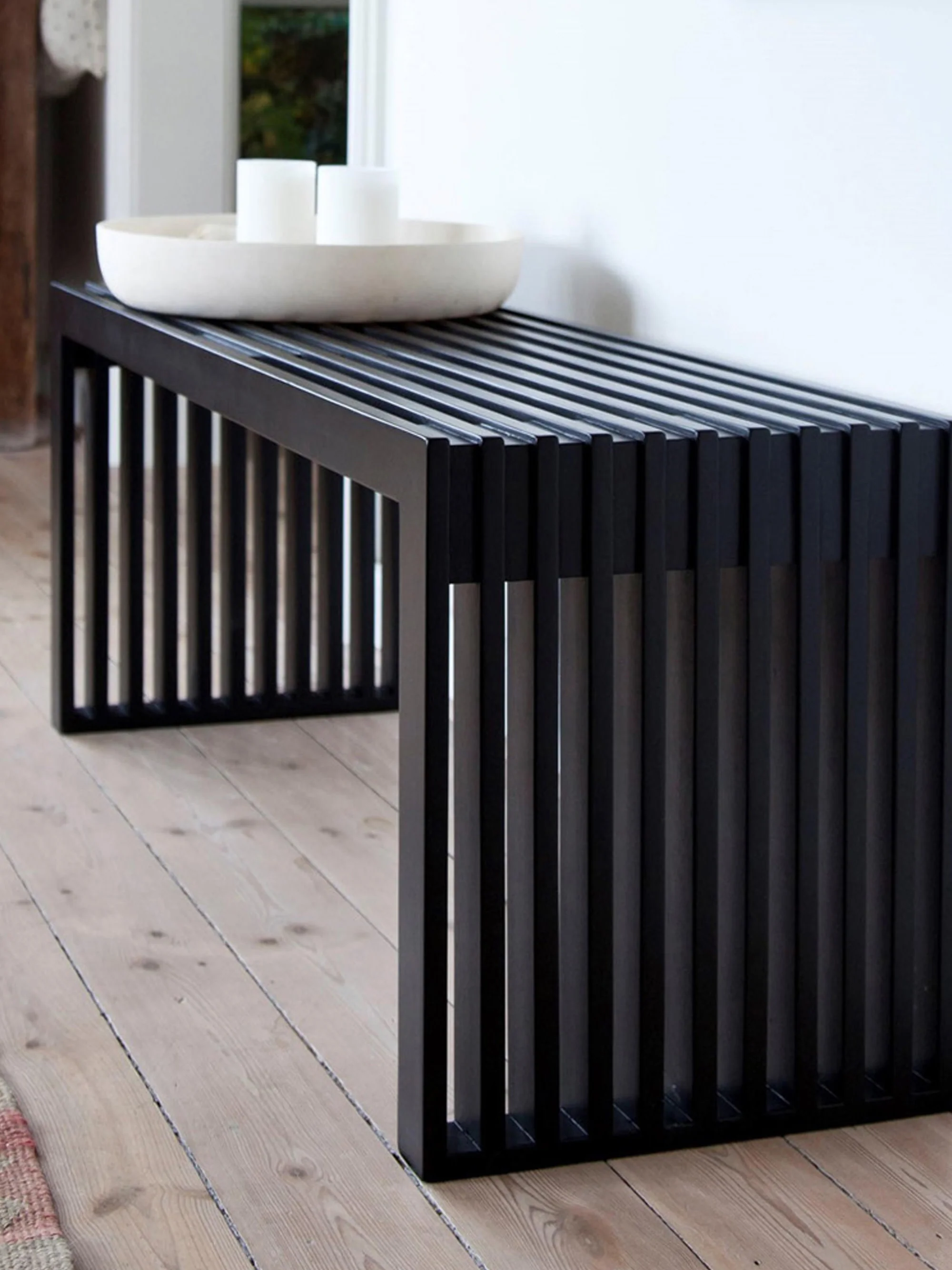 Zitbank Rib uit mahoniehout
