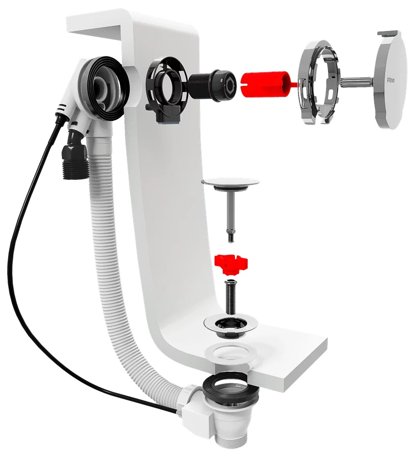 Polysan badafvoer met vulfunctie 80cm chroom