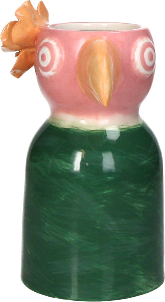 Vaas Tropi roze / groen 13,5 x 10,9 x 19 cm