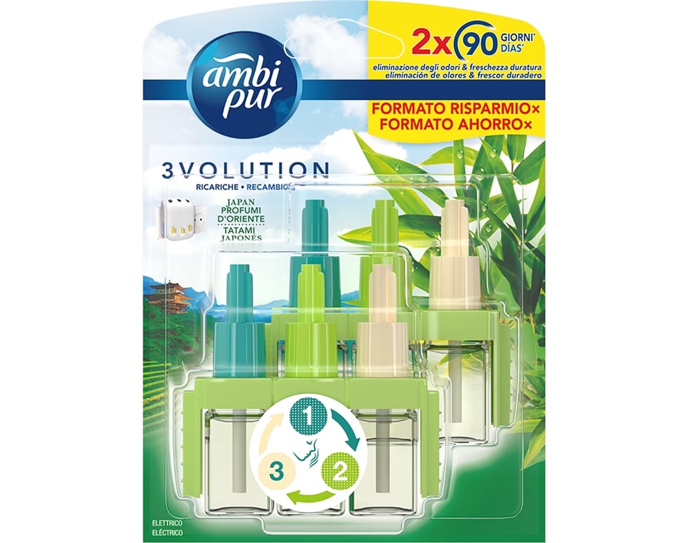 Ambientador Recarga 3Volution Tatâmi do Japão Ambipur 6X21 ml