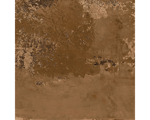 Terrastegel van porselein, metallic Cortenbruin, gerectificeerde rand, 60 x 60 x 2 cm