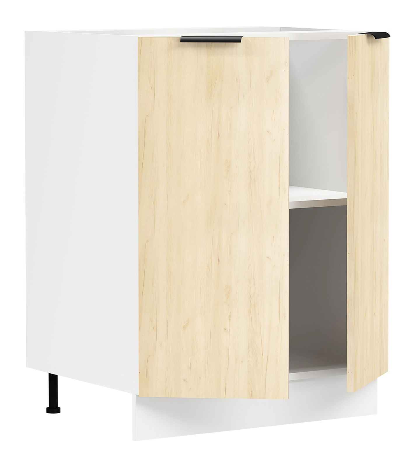 Unterschrank FASOLA - weiß - Honig Eiche - 60 cm