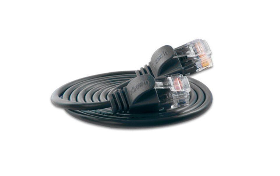 Slimpatchkabel RJ-45 - RJ-45, Cat 6, UTP, 1 m, SchwarzLightpatchkabel rund, ungeschirmtes Twisted-Pair-Kabel (U/UTP) mit Klinkenschutz