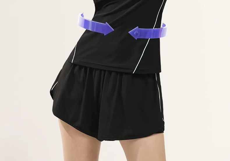 Seneliel - Set: Rashguard met korte mouwen en raglanmouwen + zwemshorts