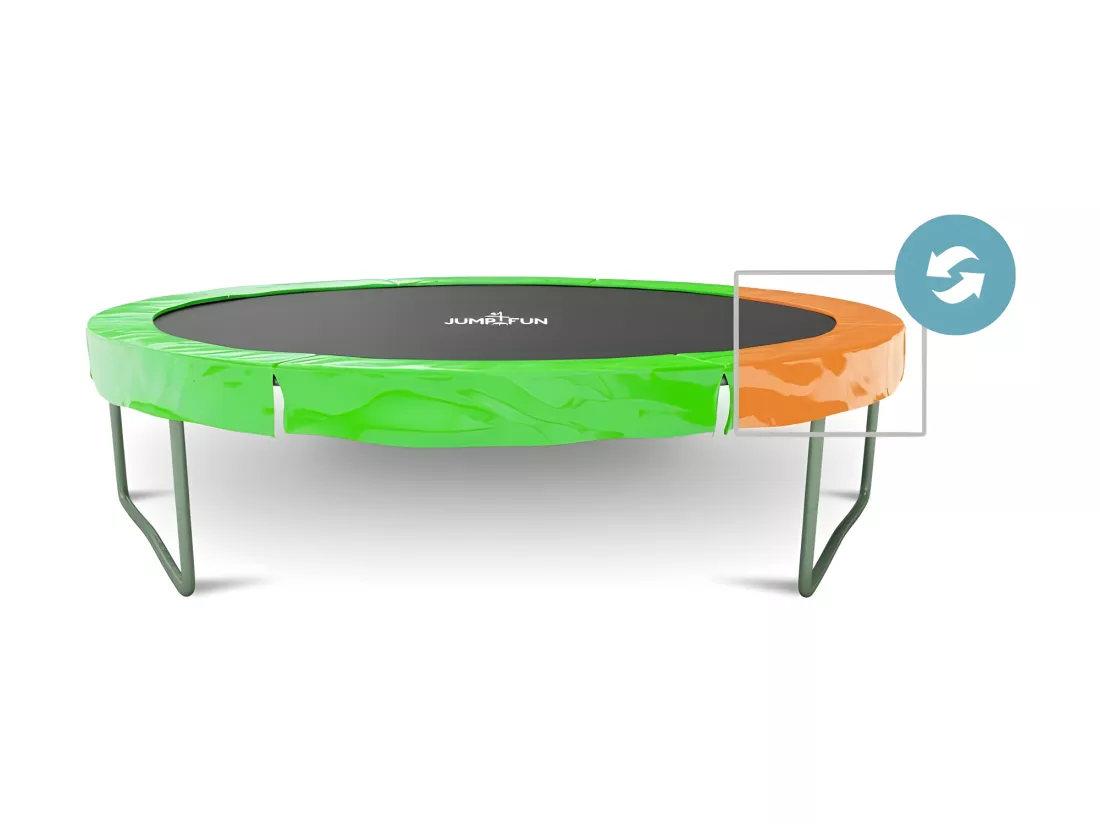 Coussin de protection des ressorts pour Trampoline, réversible orange / vert pomme : ø 6Ft