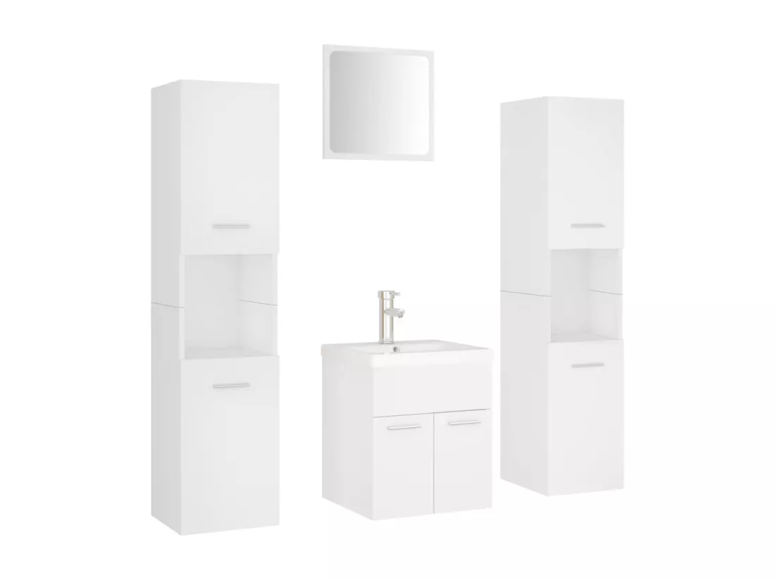 Ensemble de meubles de salle de bain Blanc Aggloméré