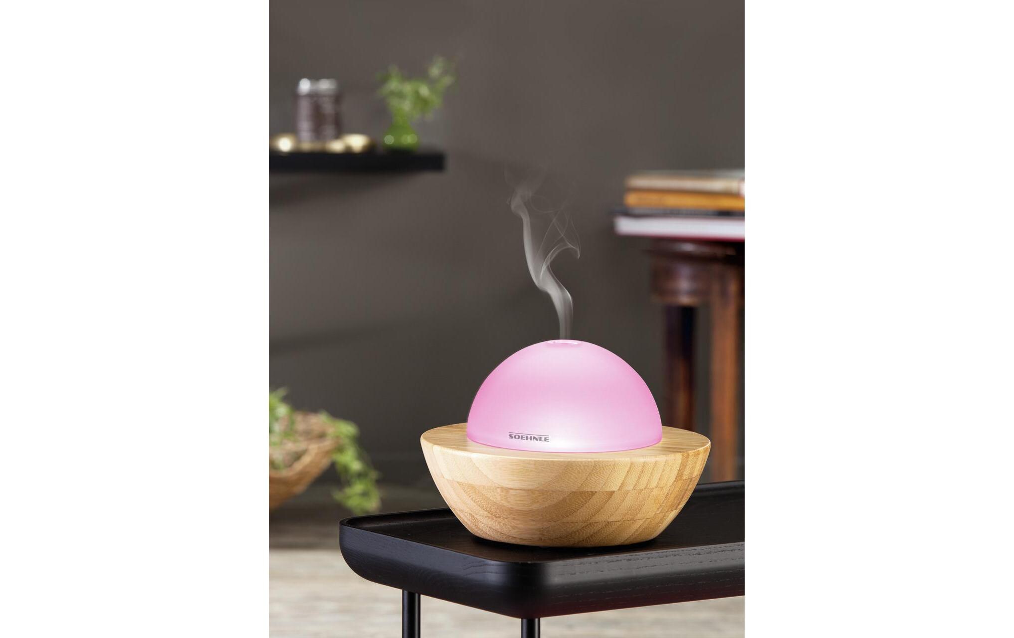Aromavernebler Modena Weiss, BraunStimmungsvoller Design Aroma Diffuser aus Glas und Bambus