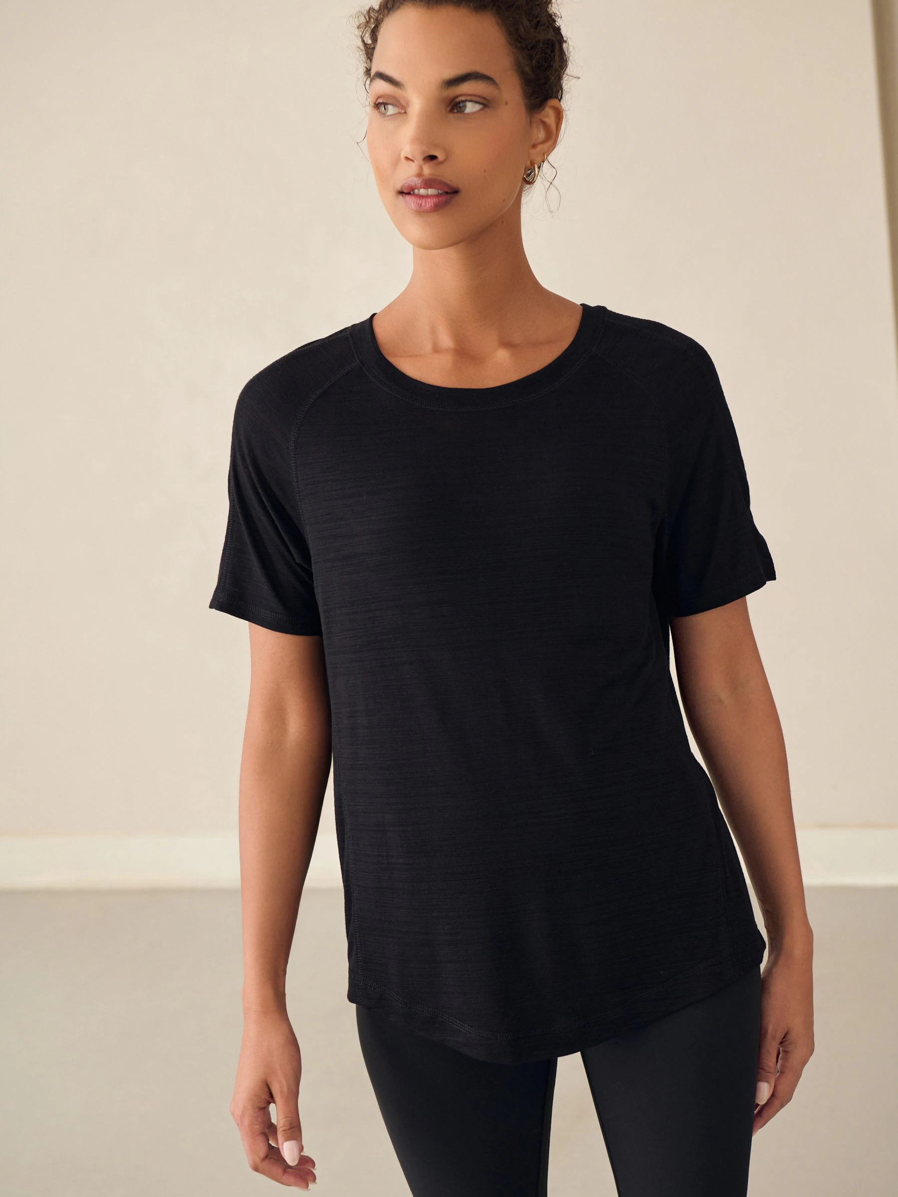 Zwart - Active Lichtgewicht T-shirt met ronde hals en korte mouwen