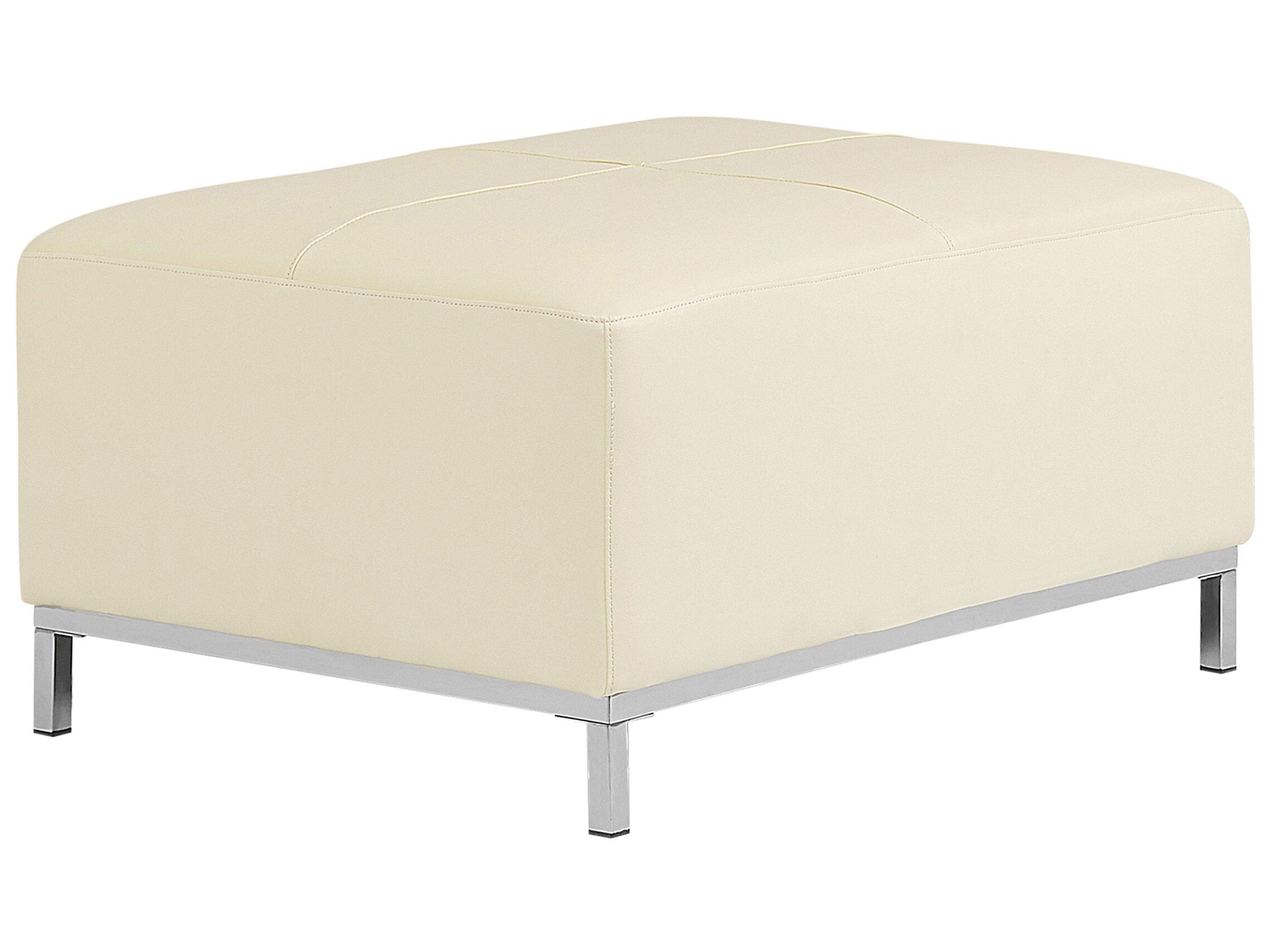 Ottomaan OSLO Leer Lichtbeige