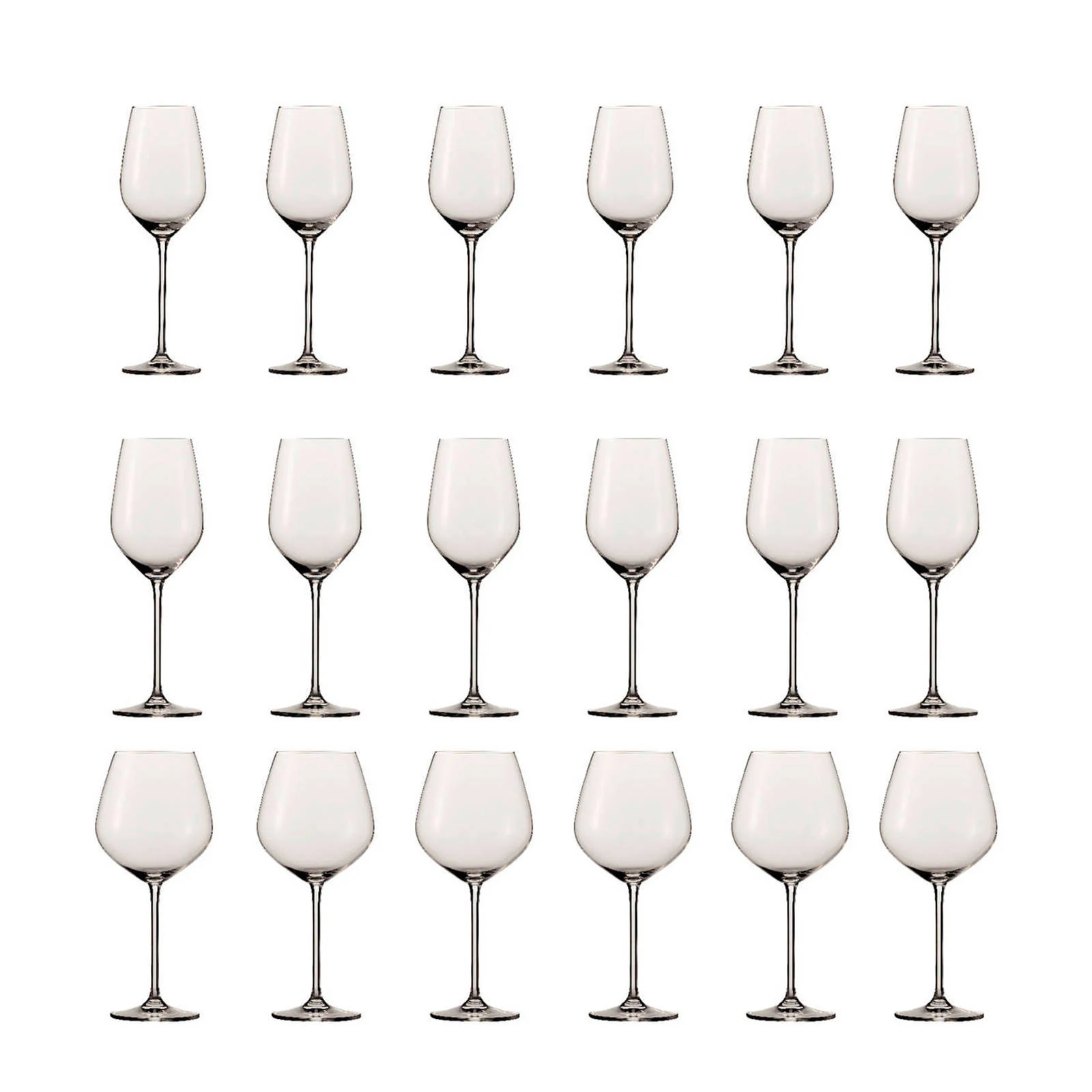 Schott Zwiesel Wijnglazen Fortissimo - Set 18 delig - Witte en Rode Wijnglazen & Gin Tonic Glazen