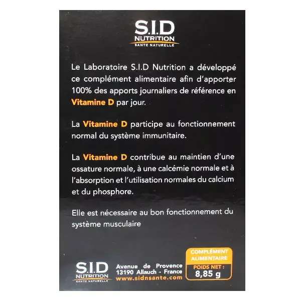 SID Nutrition Vitamina D 30 cápsulas