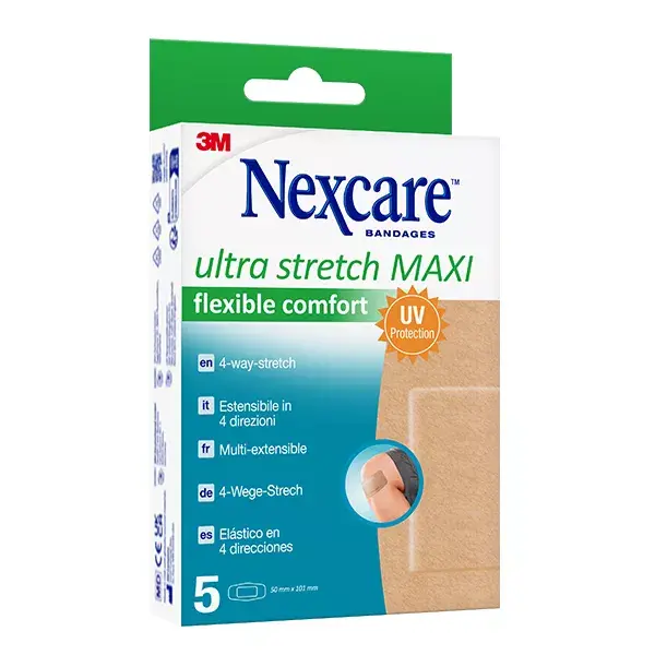 Nexcare™ Flexible Comfort Ultra Maxi 50 mm x 101 mm - Pacote com 5 unidades