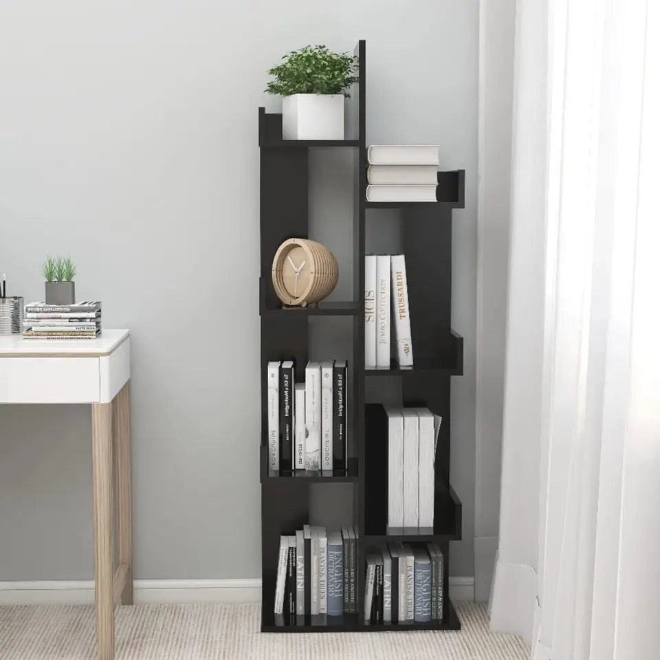 vidaXL - Boekenkast - Zwart - Bewerkt hout