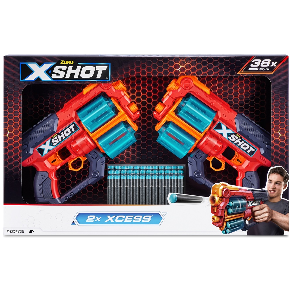 XSHOT Excel Xcess 2er-Pack Blaster mit 36 Darts von ZURU