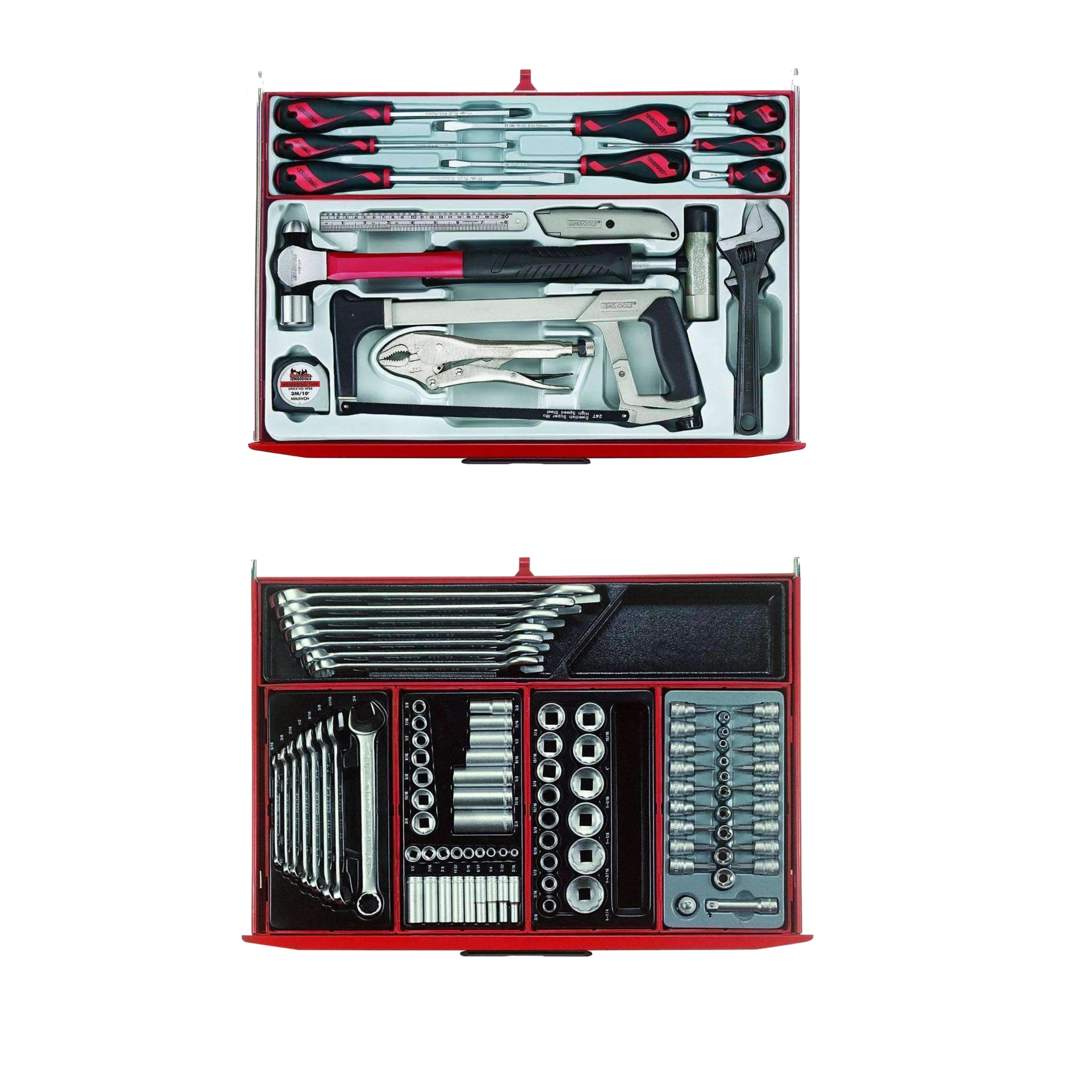 Conjunto de ferramentas manuais híbridas Mega Master de 715 peças da Teng Tools - TCMM715N