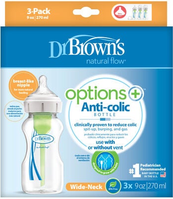 Dr. Brown's Options+ Bred Hals Tåteflaske 270 ml 3-pack