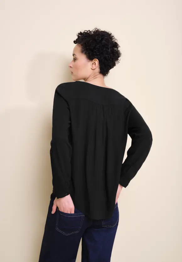 Bluse in Unifarbe - Black