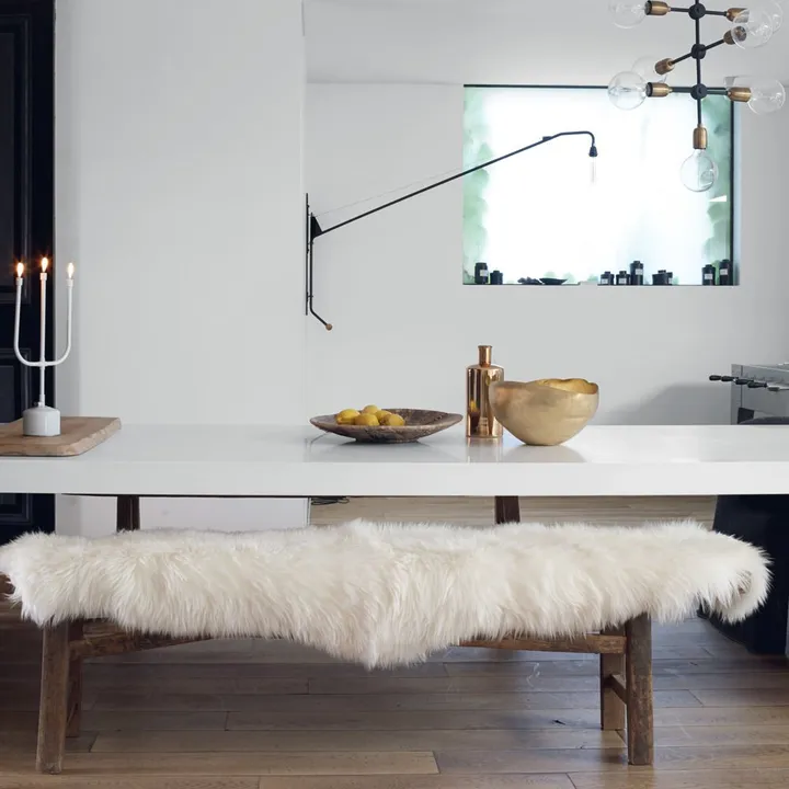 Maison de Vacances Peau de mouton anglais 65x95 cm | Blanc