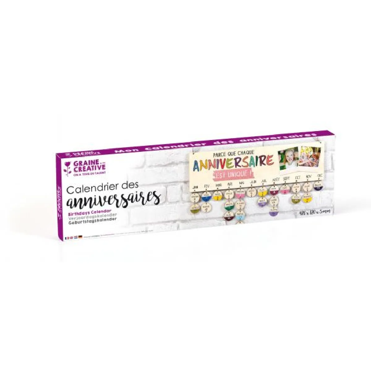 GRAINES CREATIVES Calendrier des Anniversaires en bois