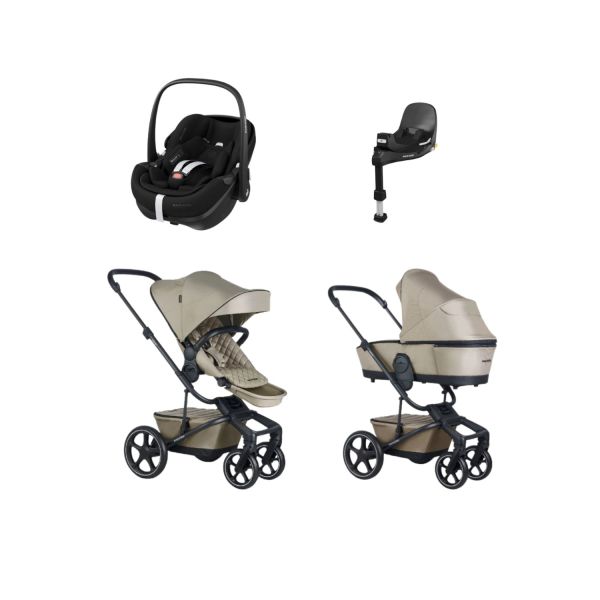 Easywalker Harvey 5 Premium Kinderwagen 4-in-1 - Mineral Grey | Maxi-Cosi Pebble 360 Pro 2 Autostoeltje | Maxi-Cosi FamilyFix 360 Pro