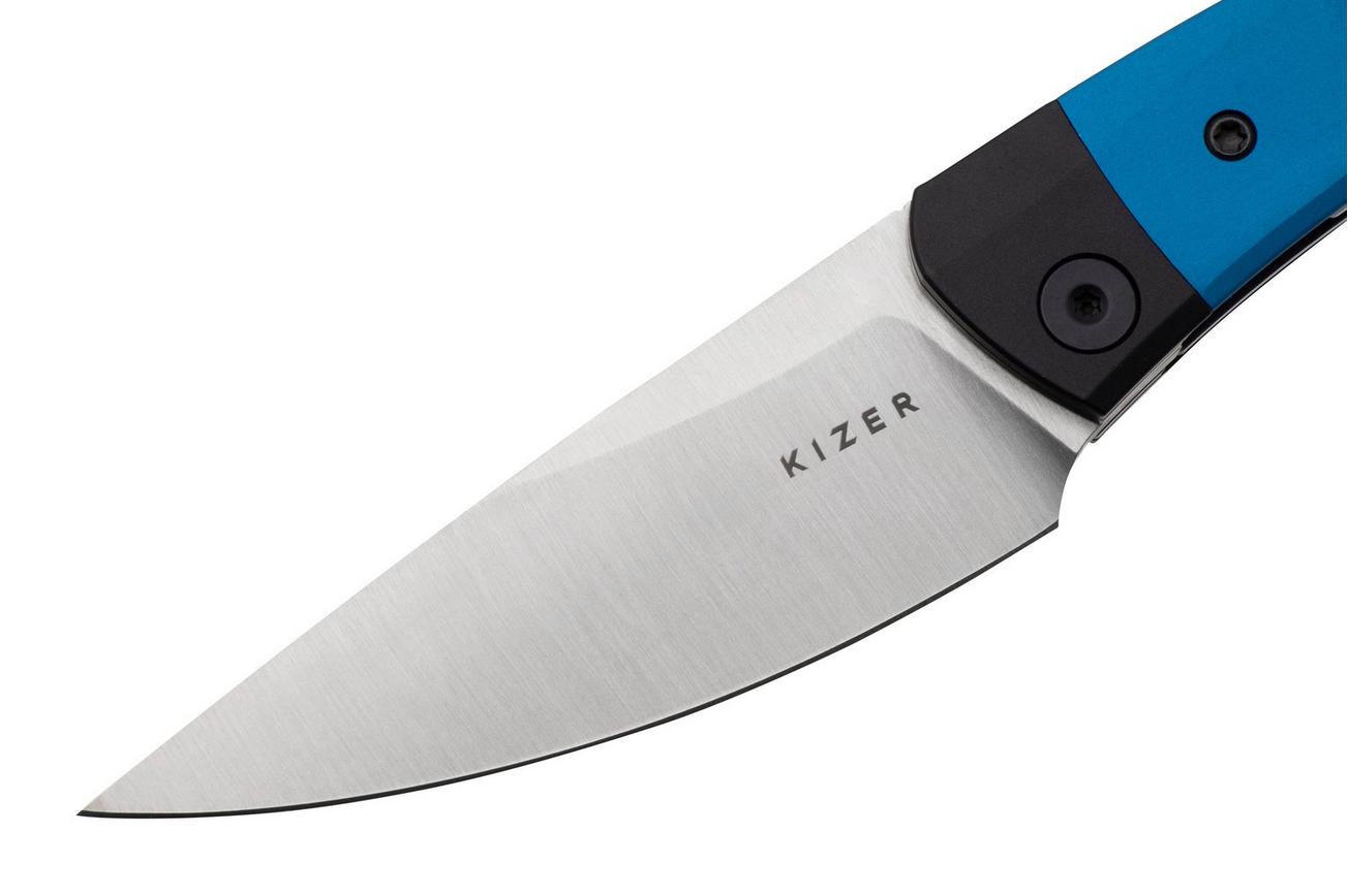 Kizer Vanguard Mini Momo V3663C1 Satin 154CM, Blue Aluminium, zakmes, Vladimir Legachev design